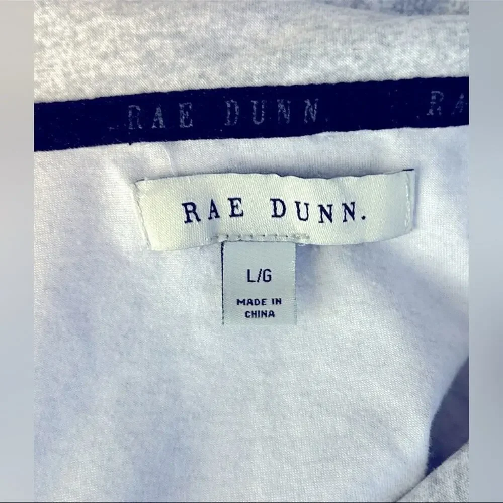 Rae Dunn Dream Gray Button Front Pajama Shirt Large - Picture 9 of 13